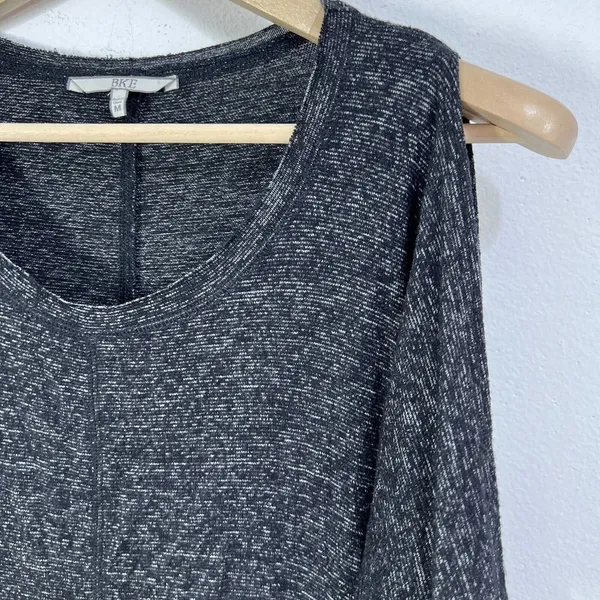Buckle lounge Cold Shoulder Top Womens MD Shirts Blouses Heather Black Jersey Knit - Image 5