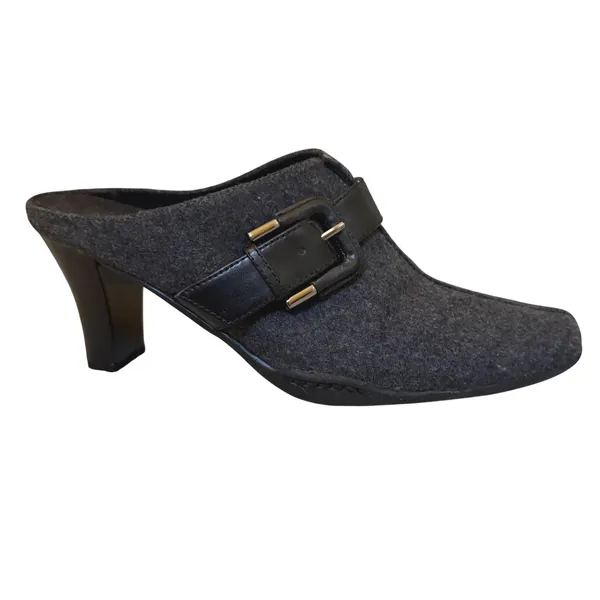 Naturalizer Women's Gray Wool Blend Buckle Mule Heels Size‎ 7.5 M - Image 2