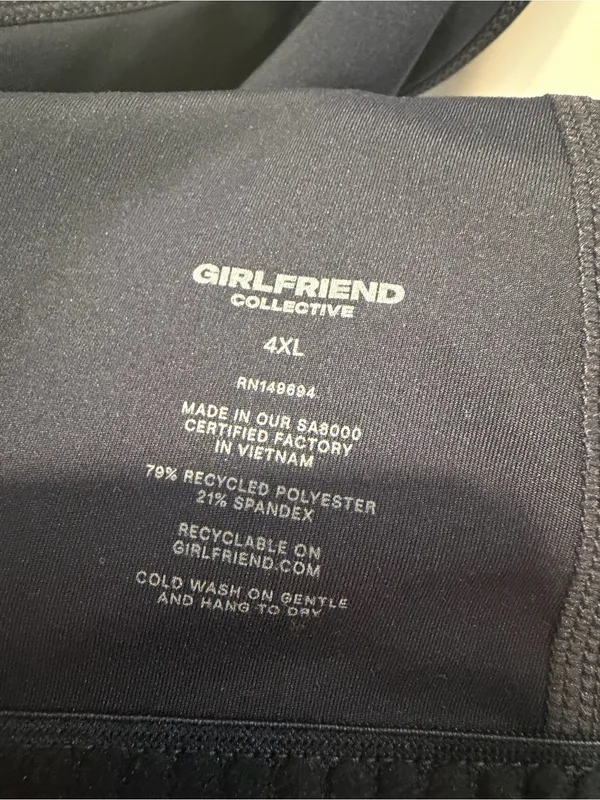 Girlfriend‎ Collective Navy Scoop Neck Tank Top - Image 2