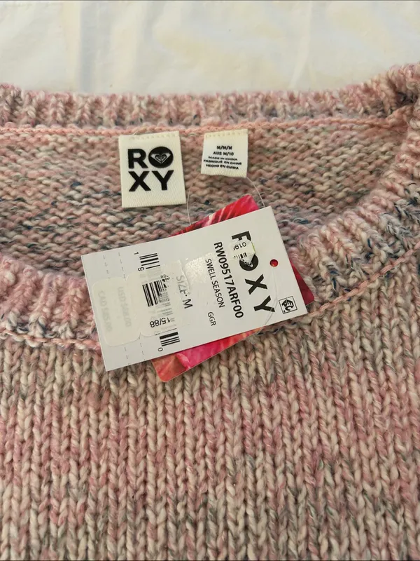 Roxy Swell Season Long Sleeve Sweater, Pink, Size Medium, NWT - Image 5