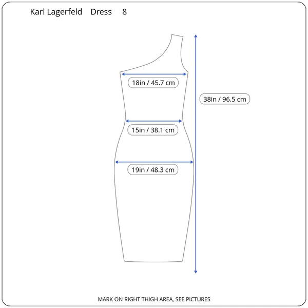 Karl Lagerfeld Dress Womens 8 One Shoulder Bridal Shower Chic Bachelorette READ‎ - Image 12