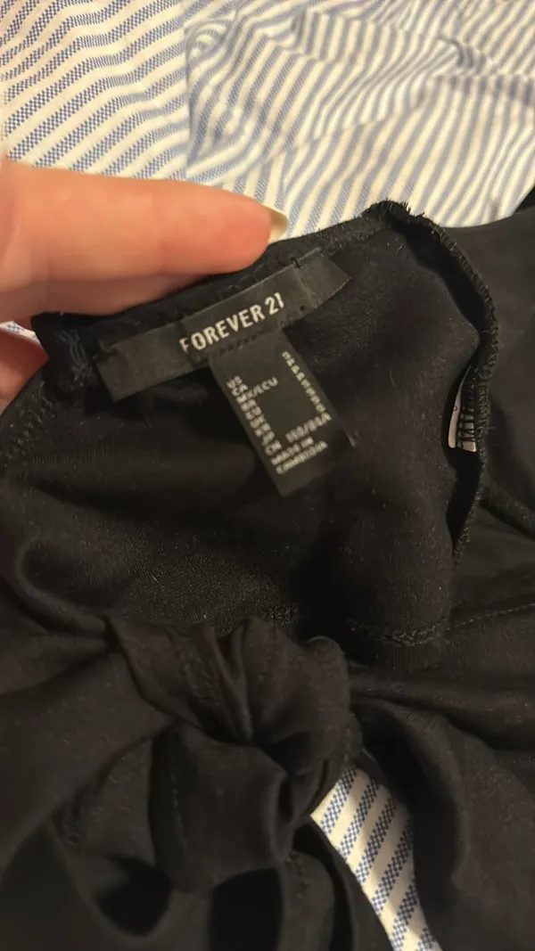 Black Forever 21 Top with tie back  - Image 3