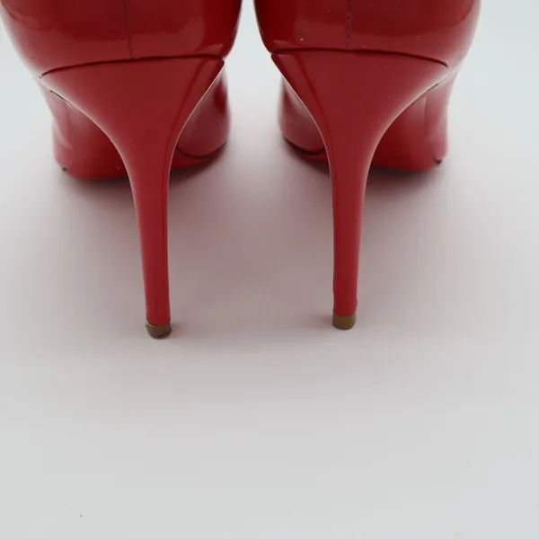 Christian Louboutin Punch Dolly Pump Womens 7.5 Red Patent Leather Stiletto Heel - Image 12