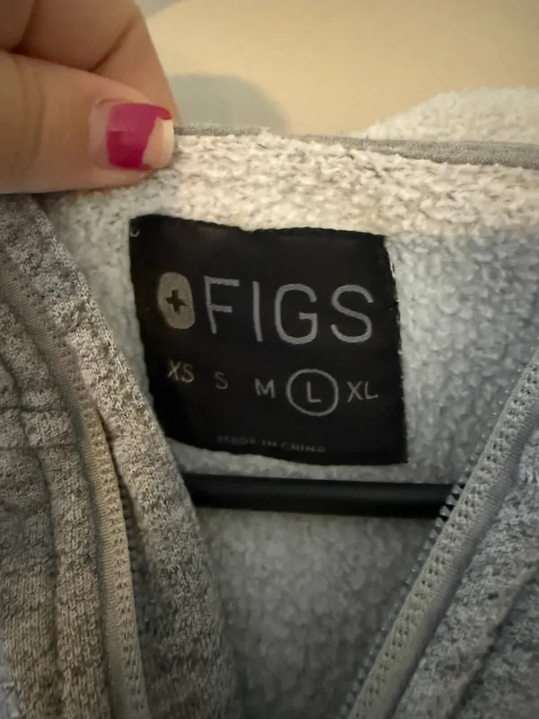 FIGS On-Shift Full Zip Hoodie Heather Gray Women’s L - Image 4