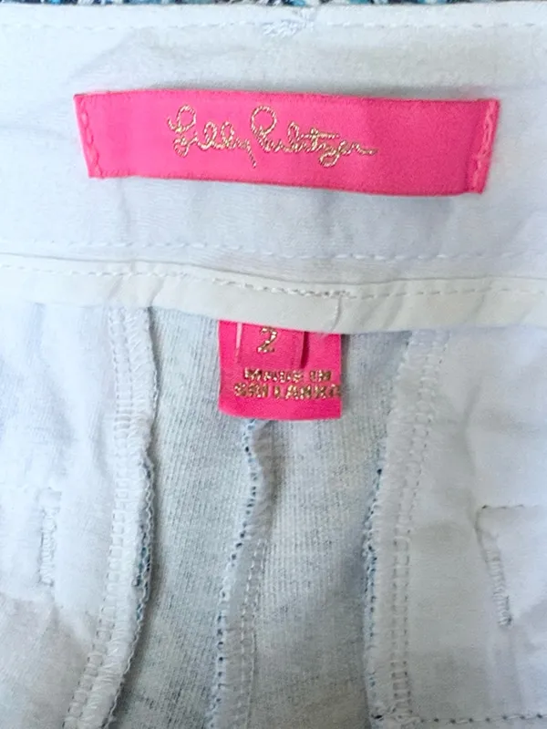 EUC Lilly Pulitzer Callahan Shorts Cumulus Blue Blooming Together Size 2 - Image 5