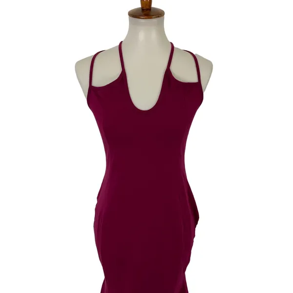 ASOS Plum Midi Dress 6 Sleeveless Bodycon Cocktail Wedding Guest‎ - Image 2