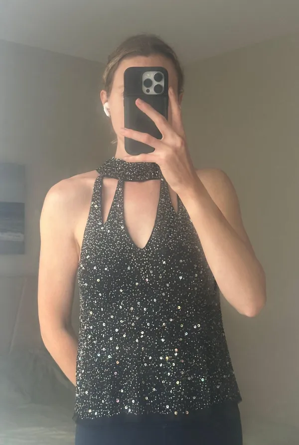 Anthropologie Sequin High Neck Tank Top - Image 6