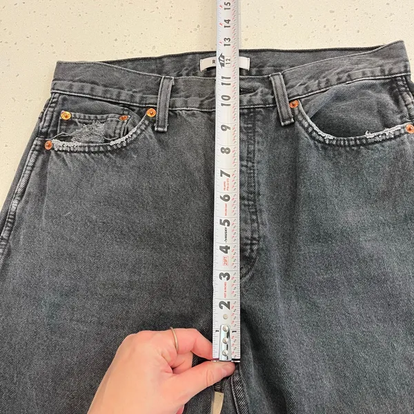 RE/DONE High Rise Loose Jeans in Washed Black with Rips Size 28‎ - Image 11