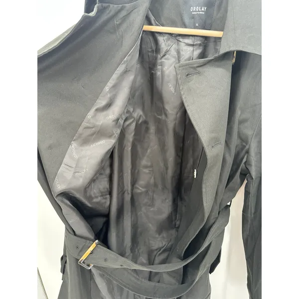 Orolay Womens Double-Breasted Trench Coat Size XL Black Belted Casual Outdoors‎ - Image 10