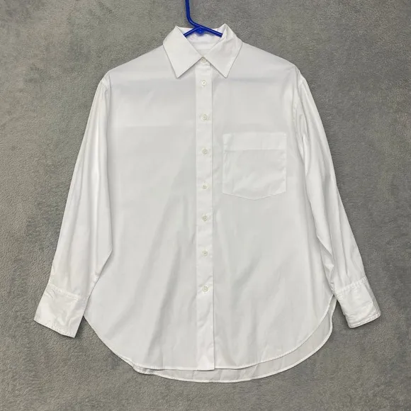 Madewell Top Womens 2XS White Oversized Button Up Shirt Casual Cotton‎ NU392 - Image 6