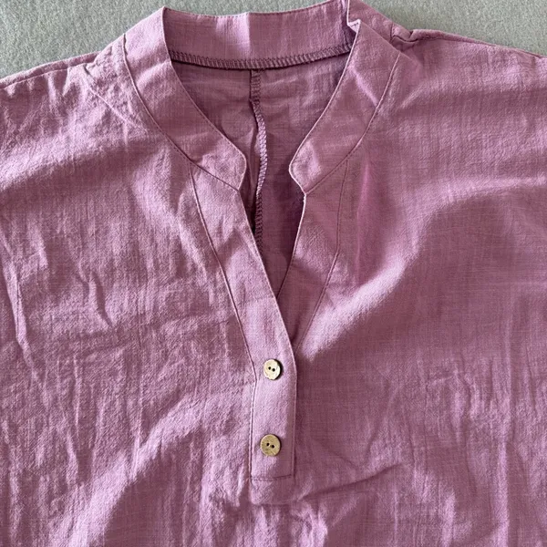 Women's Short Sleeve Lavender Color Tunic Style Top Size Medium #260605 - Image 2