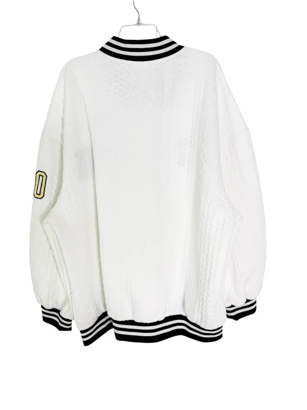 NWT Gameday Couture Wake Forest Demon Deacons Cable Knit Varsity Jacket White XL - Image 6