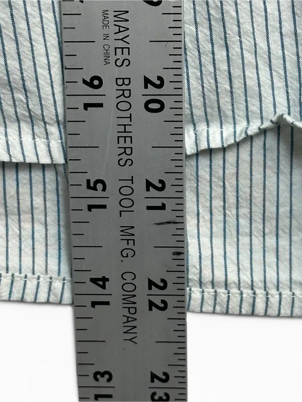 Madewell Women’s Striped Oversized Button-Up Shirt Size L White Blue Cotton - Image 9