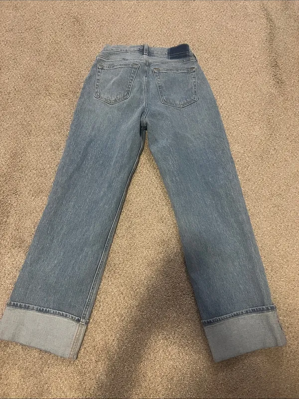 Abercrombie & Fitch Light Blue Boyfriend Jeans with Wide Cuff - Image 4