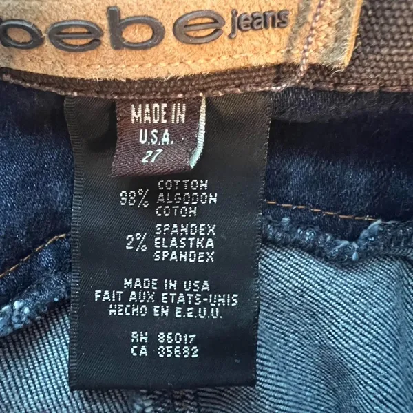 Bebe Vintage Y2K Low Rise boot cut Indigo jeans with belt buckle closure EUC - Image 6