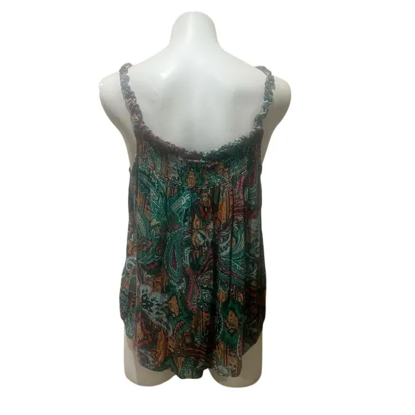 Maurices Women's Paisley Ruffle Strap Tank Top Standard Size L Blue Multicolor - Image 7