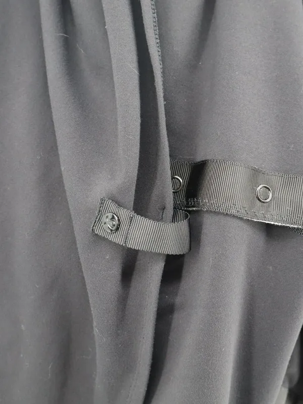 lululemon Vinyasa Scarf Wrap Black Gray Striped Snap Infinity Athleisure OS - Image 10