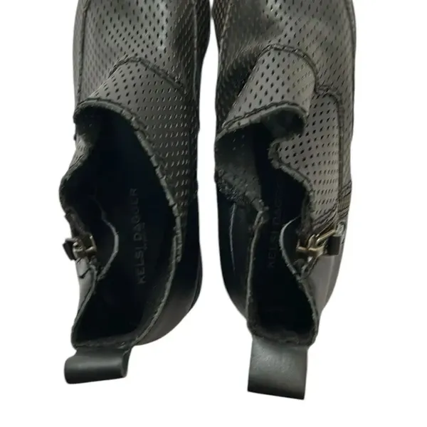 Kelsi Dagger Black Alaska Perforated Zip Ankle Booties(Size 8) - Image 4
