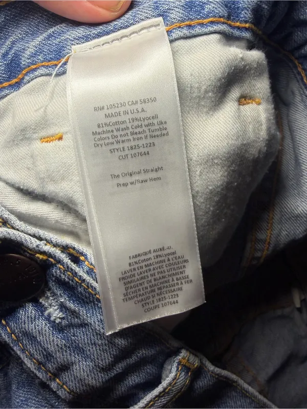 Current/Elliott Original Straight Prep Ribcage Raw Hem Light Wash jeans 31 - Image 5