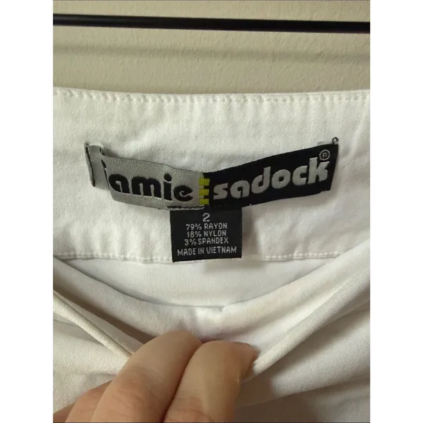 Jamie Sadock White Golf Skort Zip Pocket Performance Stretch Athletic Skirt - Image 4