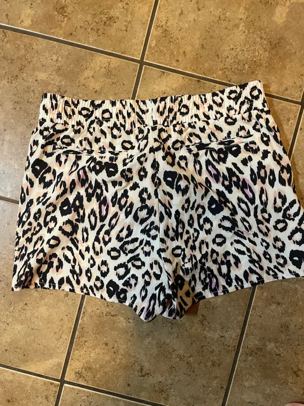Johnny Was Calme cheetah print athletic shorts, large - Image 3