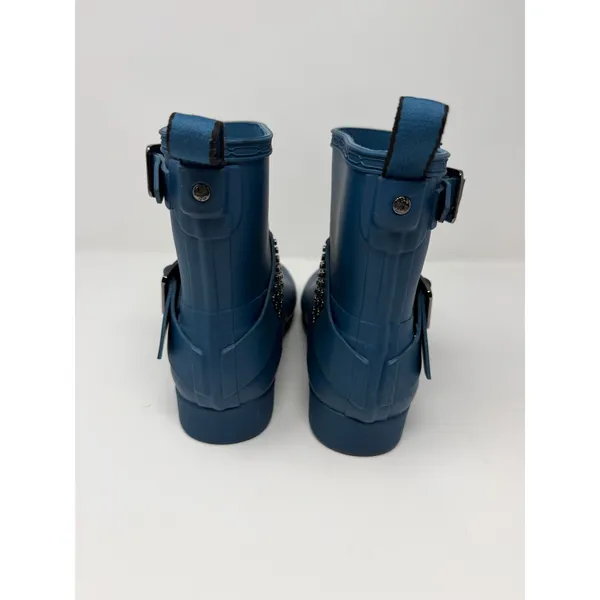 Hunter Refined Stud Biker Rain Boots Matte Blue Ankle Waterproof Studded US 6 - Image 10