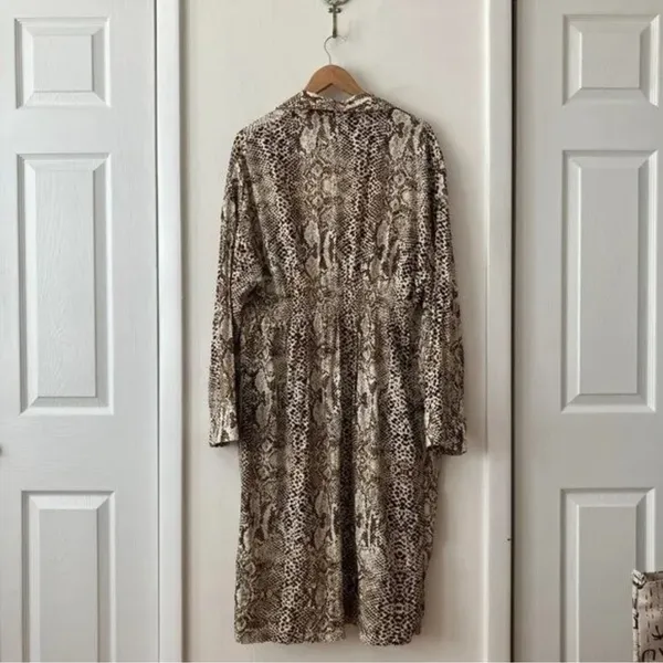 Free‎ People Wild Nights Snake Print Kimono Duster Brown Size S - Image 3
