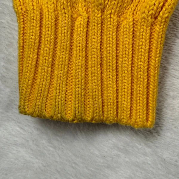 Ralph Lauren Sport Pony Logo Yellow Cable Knit V-Neck Cotton Sweater Sz‎ Large - Image 3