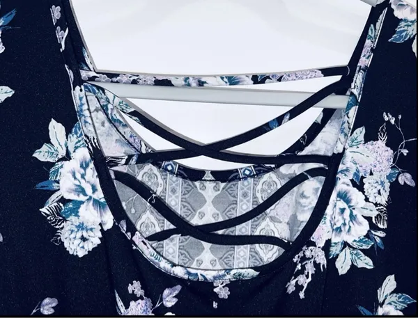 Maurices Women’s Floral Stretchy Crisscross Back Short Sleeve Dress Size XL - Image 3