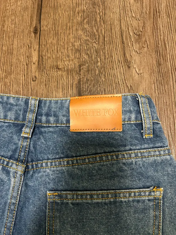 White Fox Wide Leg Denim Jeans - Image 4
