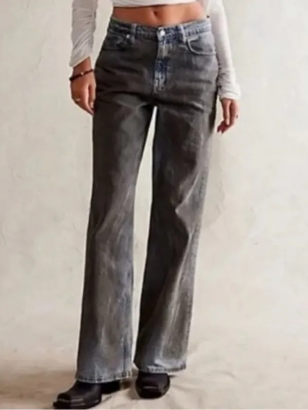 Free People Tinsley Baggy High Rise Jeans 90s Grunge Dirty Wash NWT 27 Short - Image 5