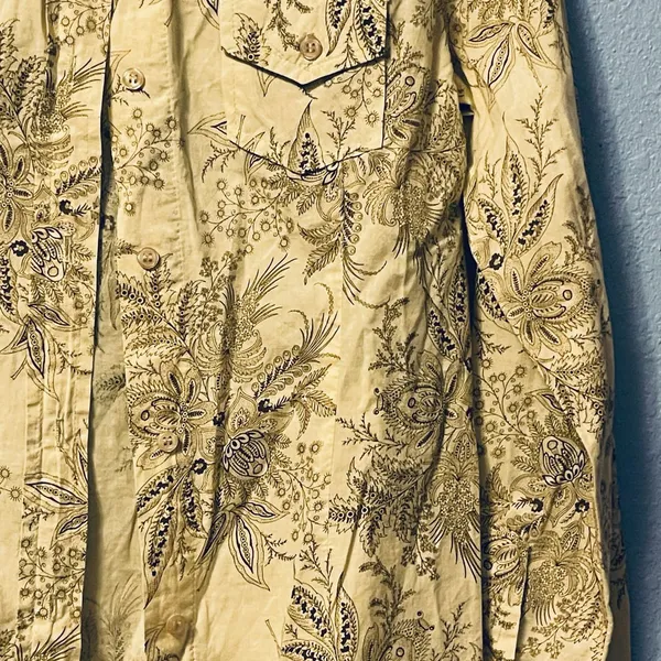 JAK Women's Tan Paisley Western Snap Long Sleeve Shirt Cowgirl Barn Top - Image 6