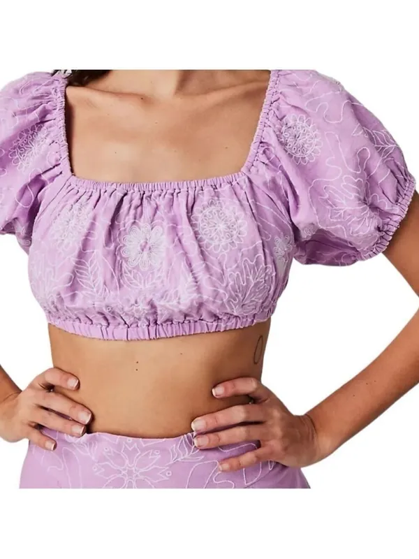 Free People Lotus Orchid Purple Sz. Small Set Skirt and crop top 100% cotton - Image 3