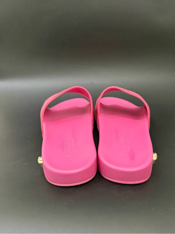 VERSACE Hot Pink Medusa Palazzo Pool Slides MISSING MEDUSA - Image 5