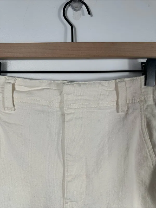 Madewell‎ Tapered Denim Trousers 32 Vintage Ivory High Rise Jeans NS363 $148 - Image 7