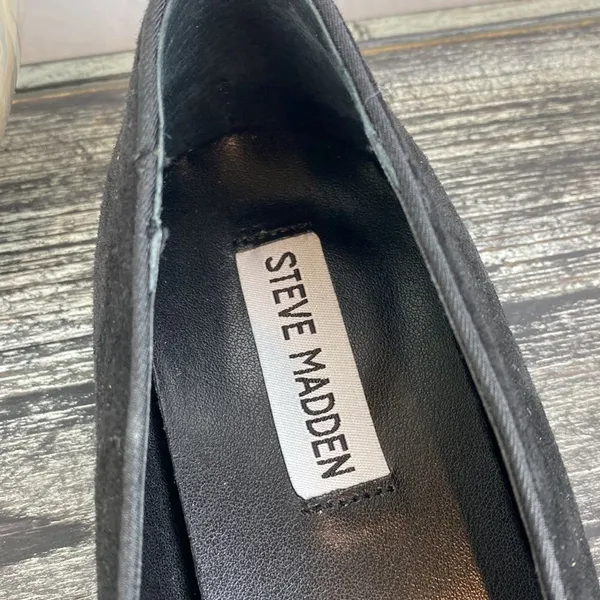 Steve Madden Black Smile Suede Loafers 8.5 - Image 7