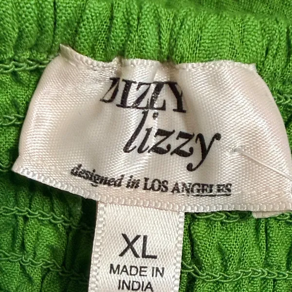 Dizzy Lizzy Green Seersucker Maxi Dress Womens XL Smocked Tiered Cotton Sundress - Image 7