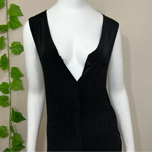 Pola Black Button Down Vest Dress - Image 15