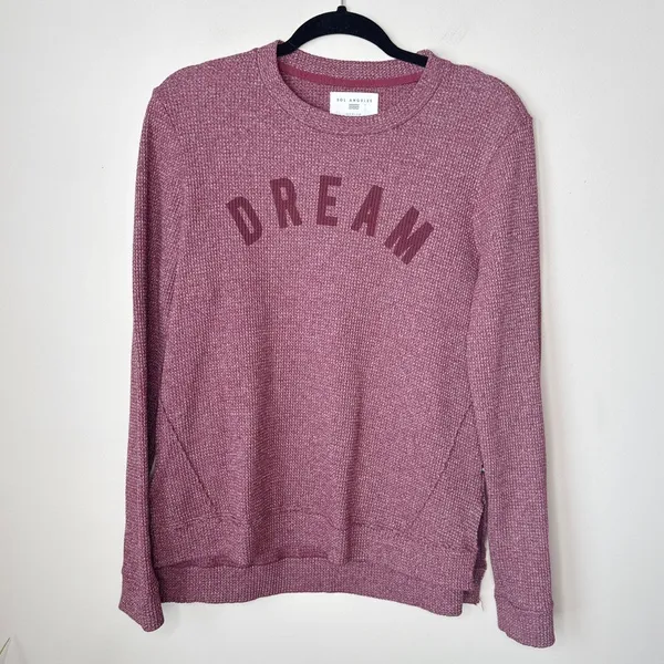 SOL Angeles‎ Medium Anthropologie Evereve Soft Thermal Sweatshirt Pullover DREAM - Image 3
