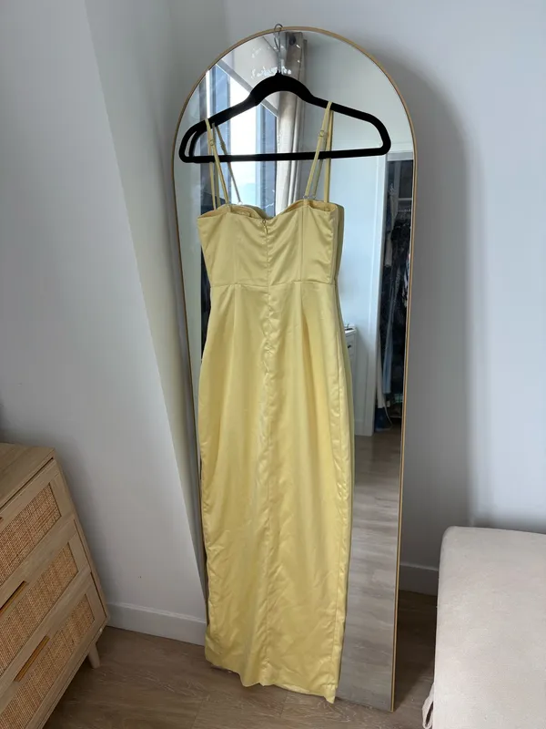 Showpo Yellow satin formal dress - Image 2