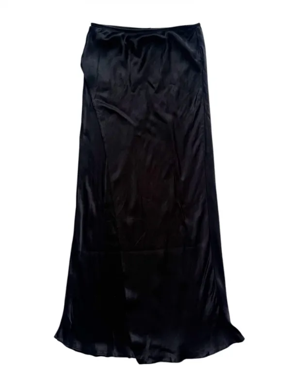 Zara Satin Effect Black Midi Wrap Skirt size Medium - Image 2