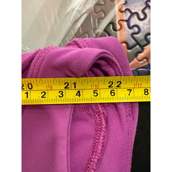 Lululemon Purple Crop Leggings‎ Size 4 Mesh Detail Athletic Activewear - Image 6