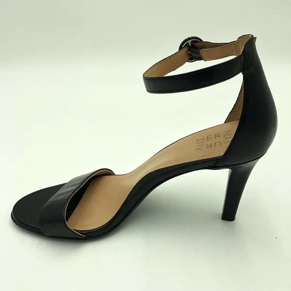 Naturalizer Black Leather Upper Kinsley Heeled Sandals Size 10 - Image 3