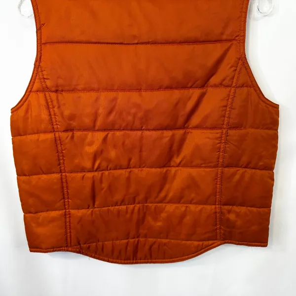 GAP Medium Puffer Vest‎ VTG Y2K Burnt Orange Quilted Full Zip Fall Boho 1700 - Image 7