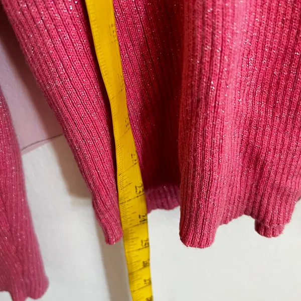 Vintage 90s Gap Pink Sweater‎ Women's Medium Turtleneck Chunky Knit Y2K 2000s - Image 5