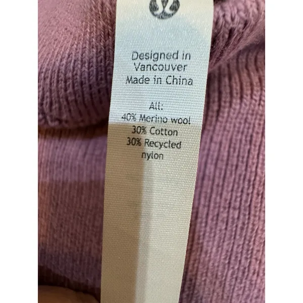 Lululemon Merino Wool Blend Crewneck Ribbed Sweater Velvet Dust Purple Size 10 - Image 7