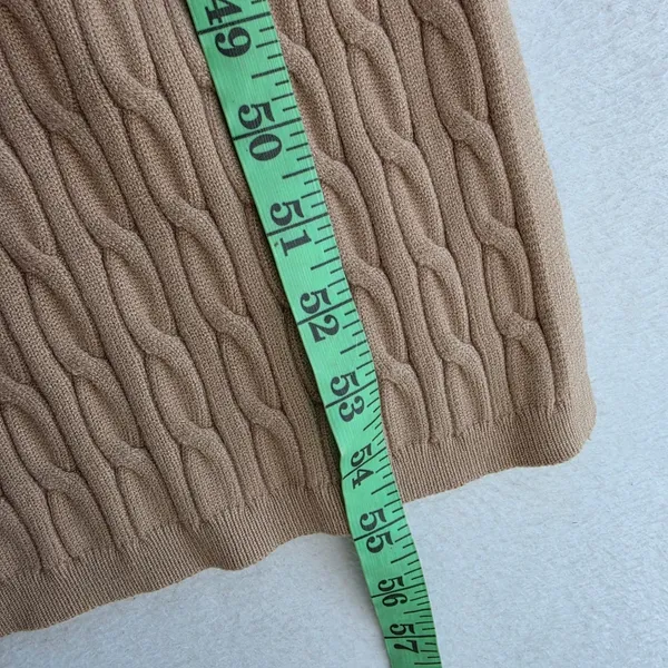 4th & Reckless NWOT 49Y Mocha Tan Cable Knit‎ Maxi Dress Long Sleeve Side Slit M - Image 10