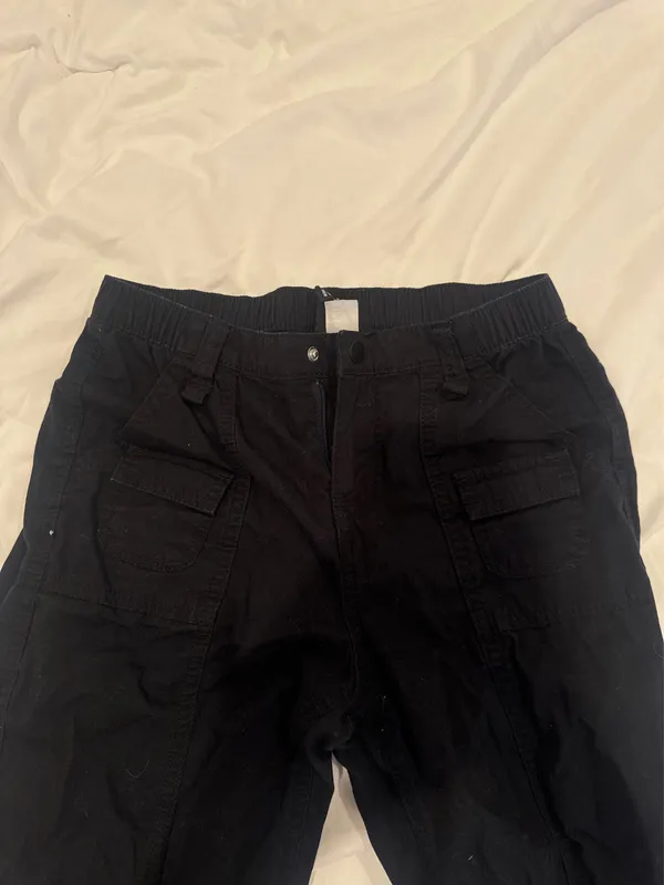 Black cargo low rise pants Size 0 - Image 2