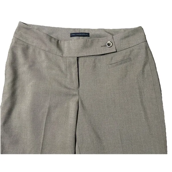 CHRISTOPHER BLUE Bootcut Dress Pants Lightweight Sz 4. Taupe Career Classic Chic - Image 2