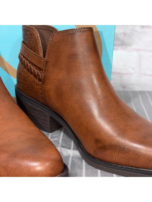 Baretraps Brown Ankle Boots with Braided Strap Detail Size 7M New in Box - Image 3